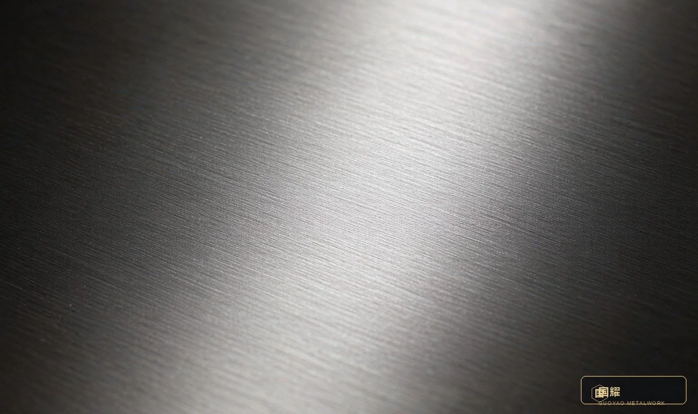 Fine short-grain brushed finish close-up