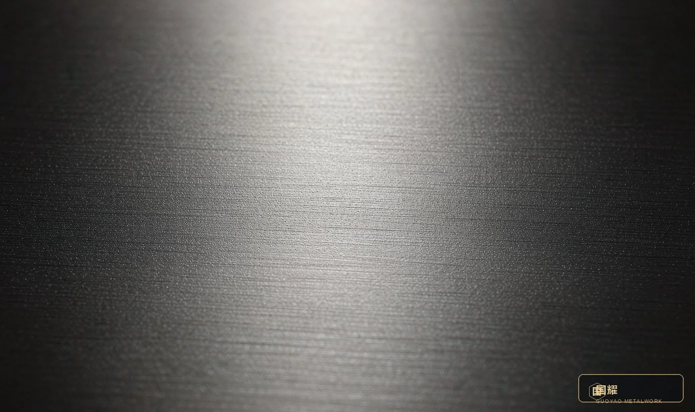 Long-grain brushed (snow-fine) finish close-up
