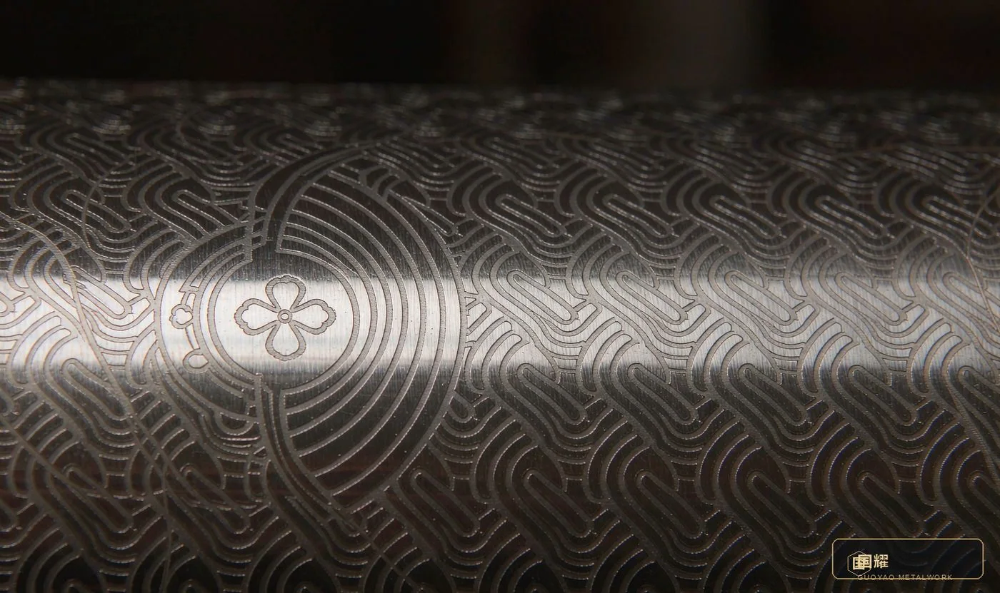 Chemical etched texture close-up