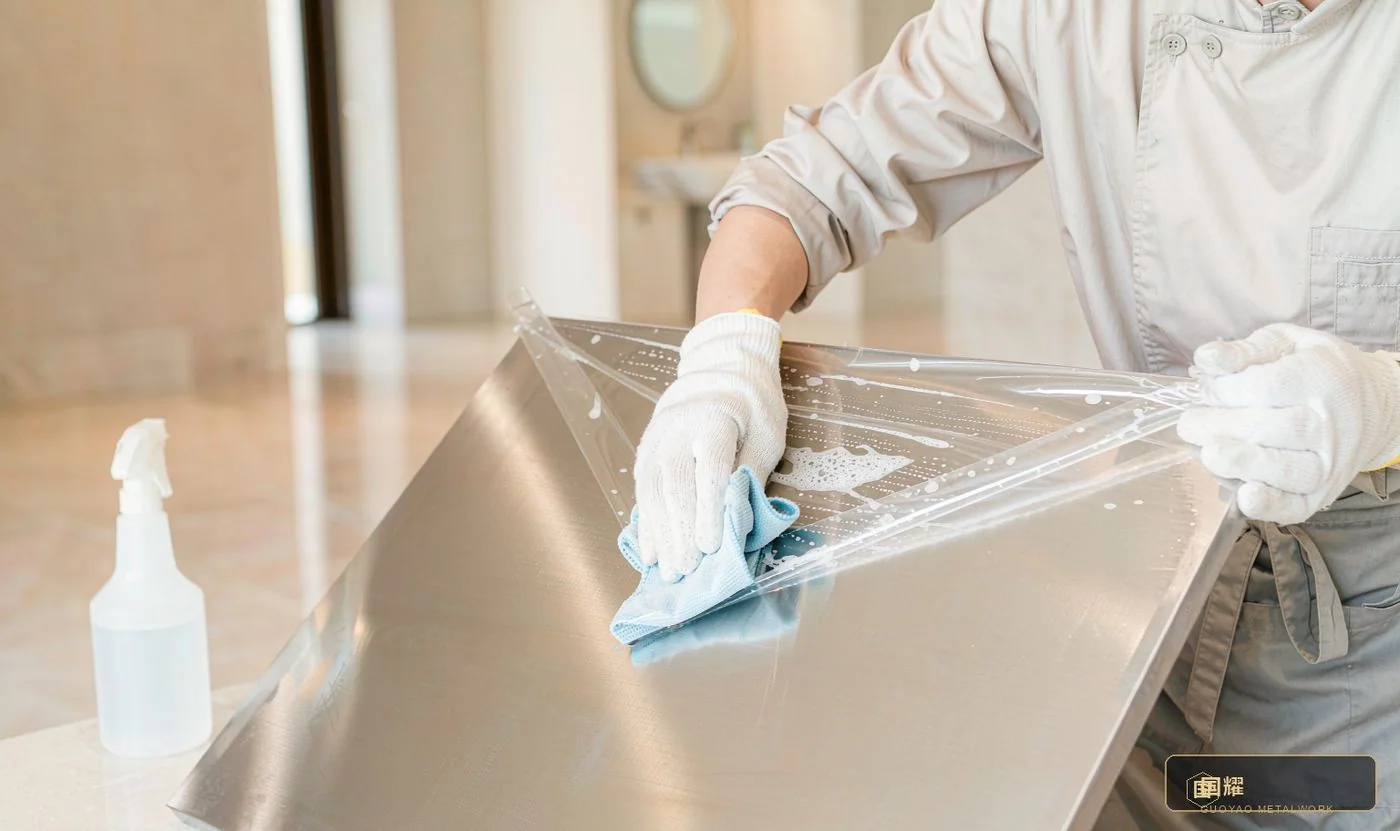 Cleaning: neutral cleaner and microfibre cloth, protective film kept ≤ 30 days