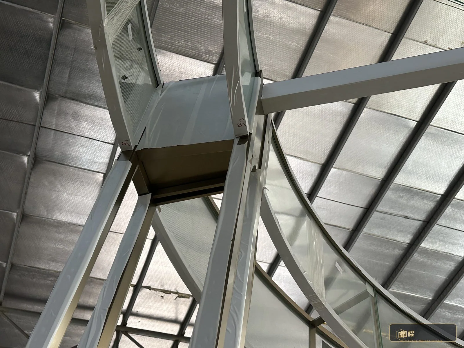 Final node detail of the pre-assembled pavilion