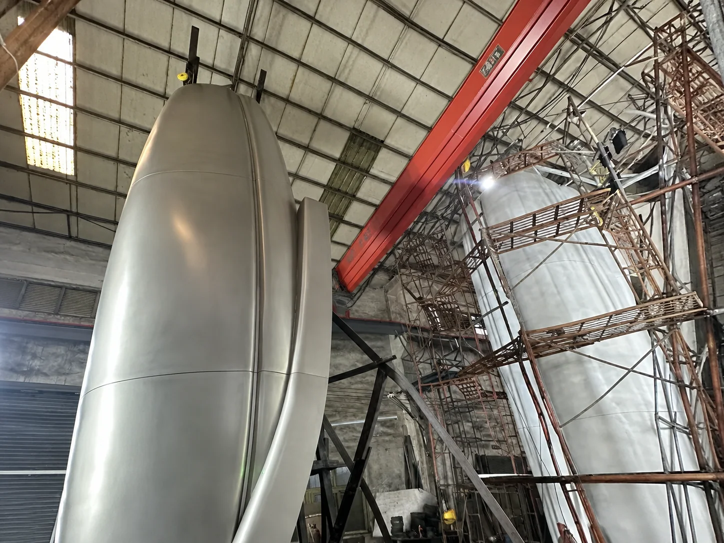 Two shell sections stacked after the trial build