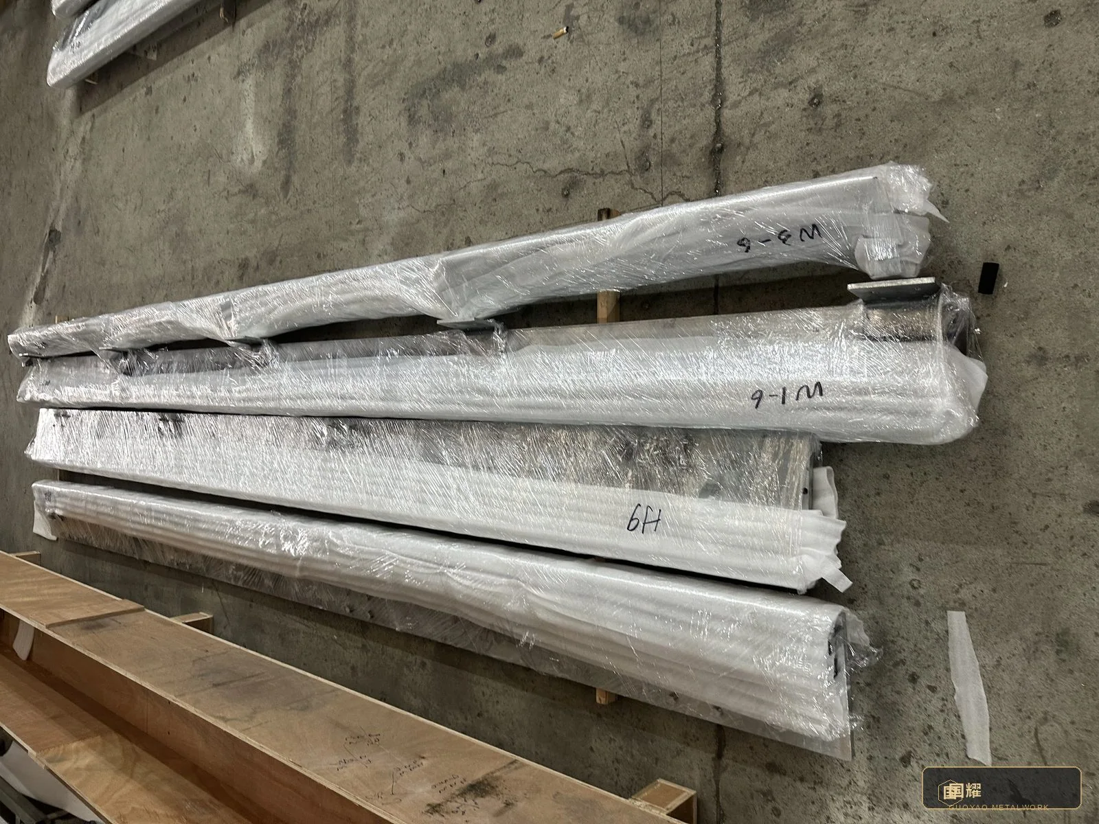 A wrapped component bundle ready for the container.